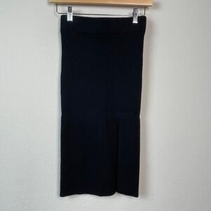 Abercrombie & Fitch Ribbed Knit Midi‎ Skirt Womens XS Black Excellent Side Slit